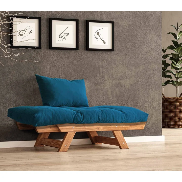 Skye Decor 'CPT8156-140' Garten-Sessel, Teak / Blau, 108-140 x 75 cm – Bild 3