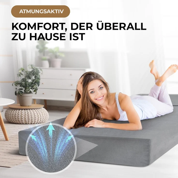 Klappmatratze Gästebett Visco, Herlag, 14 cm hoch, (verschiedene Größen), Memory Foam – Bild 4