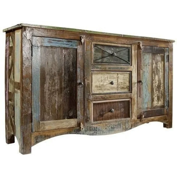 Sideboard Altholz 150x38x85 mehrfarbig lackiert NATURE OF SPIRIT #05