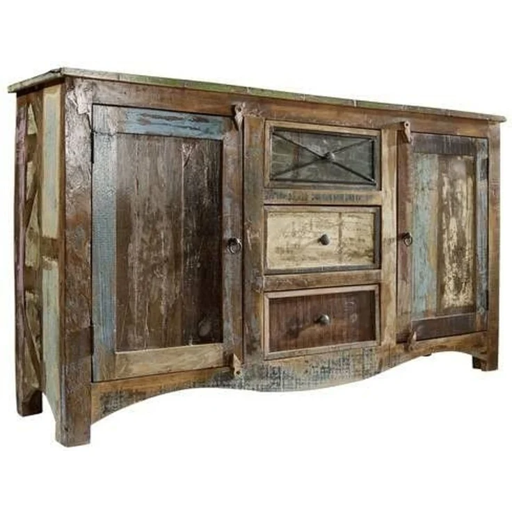 Sideboard Altholz 150x38x85 mehrfarbig lackiert NATURE OF SPIRIT #05 – Bild 1