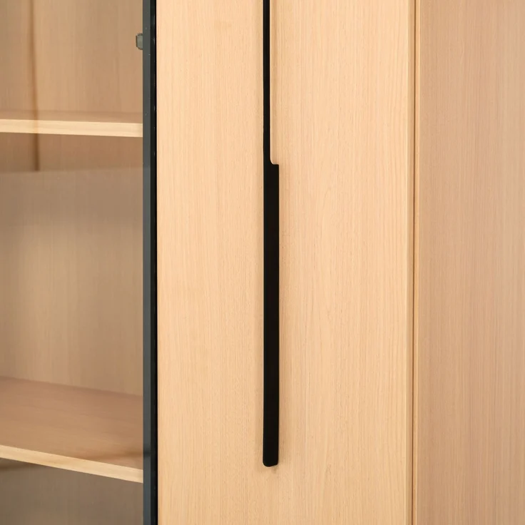 ZUBALIYA Multifunktionsschrank 110,5×35×160cm-Vitrine mit Glastür und LED, Seitenauszug, Rollschrank - Hochschrank im modernen Stil, Vitrine,Esszimmerschrank,Bücherregal, Badezimmerschrä – Bild 16
