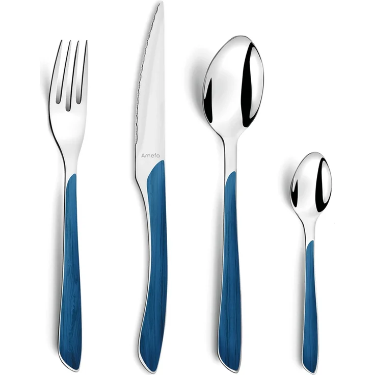Amefa ECLAT NATURE Besteckset 24-teilig blau hochglanzpoliert