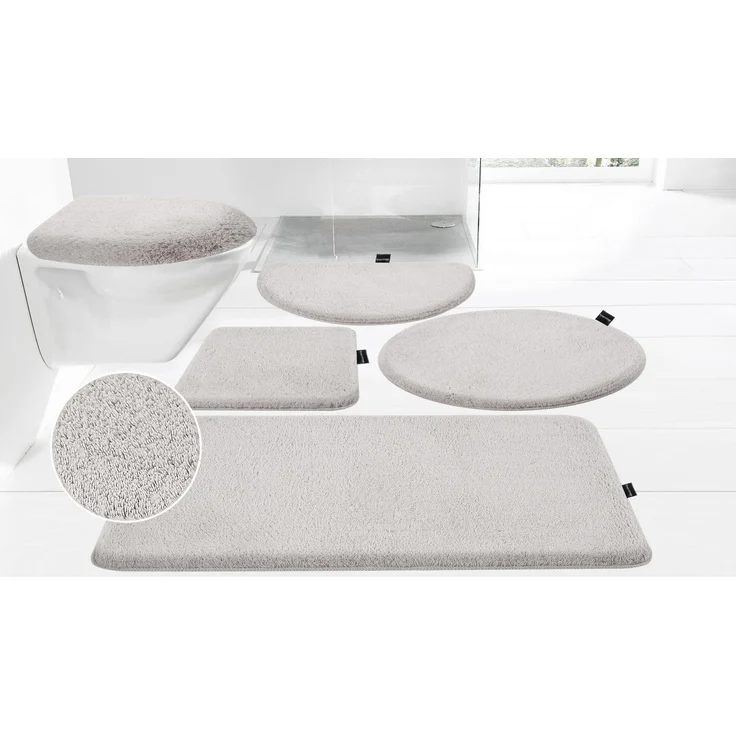 Bruno Banani Badematte Lana, Badvorleger, Badezimmer Teppich, Höhe 25 mm, rutschhemmend beschichtet, fußbodenheizungsgeeignet, schnell trocknend, strapazierfähig, Polyacryl, rechteckig, 3-tlg. Hänge-WC Set, Badteppich, Badematten, unifarben, auch als 3... – Bild 1