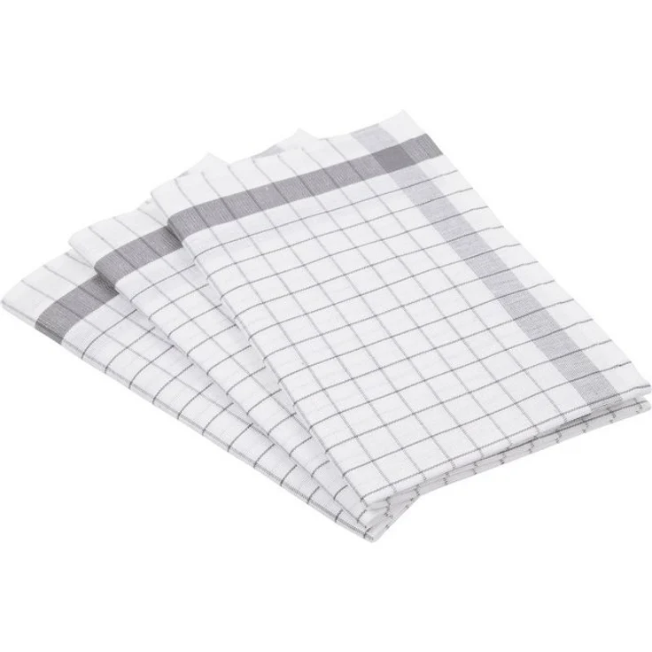 ROSS Geschirrtuch Exclusiv, (Set, 3-tlg), Karofond, 50% Baumwolle, 50% Leinen, 50x70 cm – Bild 2