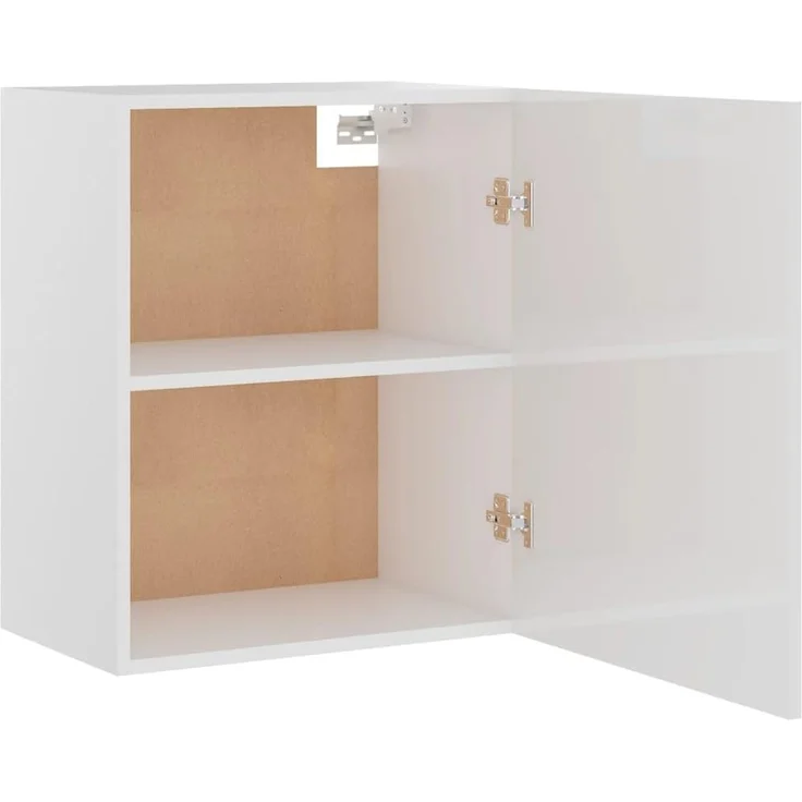 vidaXL 2X Hängeschrank 2 Regalböden Küchenschrank Küche Schrank Einbauküche Küchenzeile Küchenmöbel Oberschrank Hochglanz-Weiß 50 x 31 x 60 cm Holzwerkstoff – Bild 7