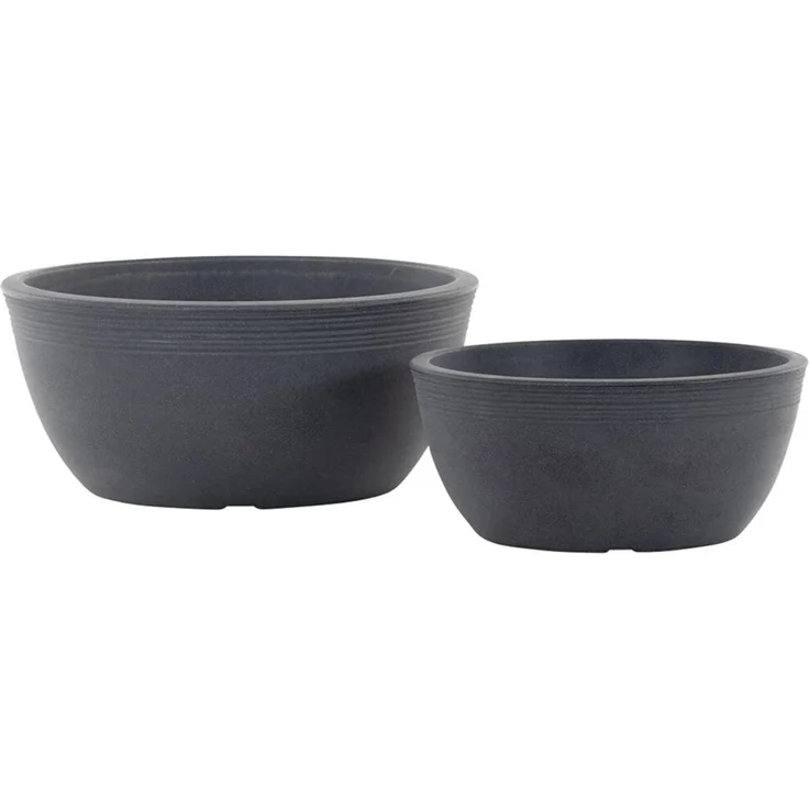 Siena Garden Pflanzgefäße MALAGA anthrazit Ø 38x17 cm – Bild 4