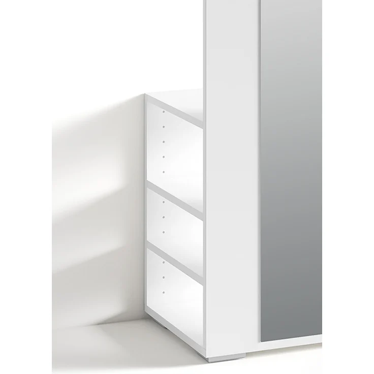 Hochschrank >BEN< in Weiß mit Spiegel 40 x 184 x 35 cm (BxHxT) – Bild 4