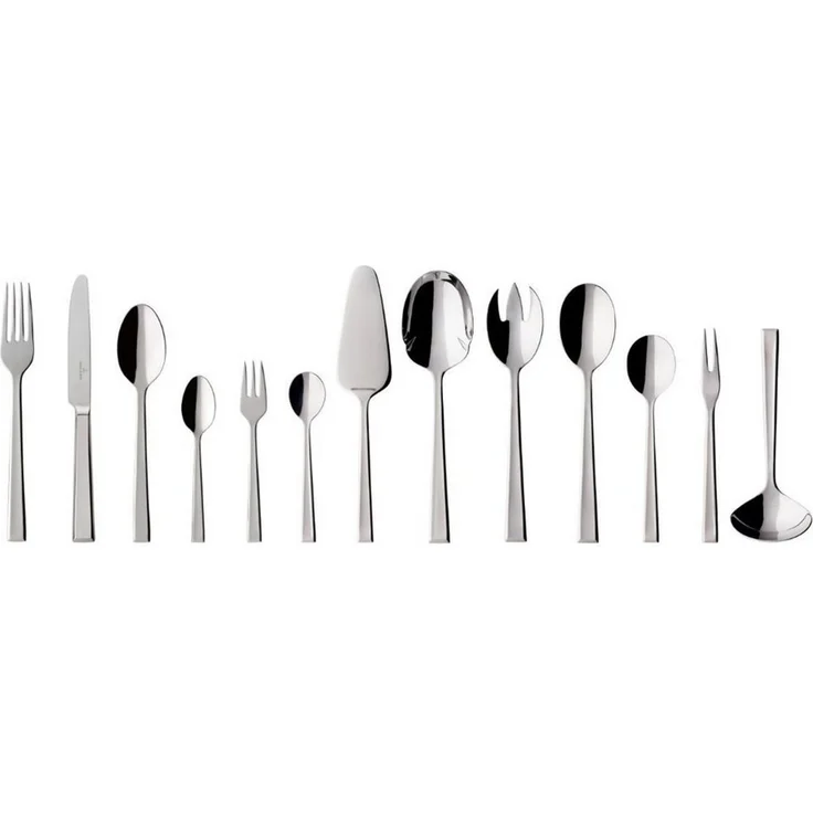 Villeroy & Boch – Victor Besteckset 68 teilig für 12 Personen Silber/Platin, Spülmaschinenfest, Rostfrei, Tafelbesteck, Besteck Set, Essbesteck, Gabel, Löffel, Messer, Küchen Besteck Set, Edelstahl – Bild 2
