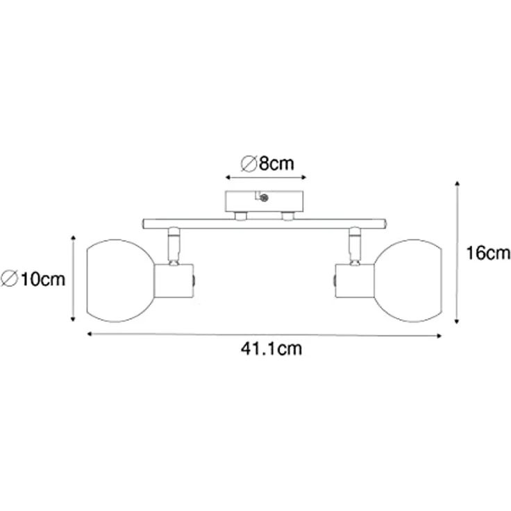 Qazqa LED Aufbaustrahler Vidro, ohne Leuchtmittel, E14, Rosa, Art Deco, Stahl, 2-flammig – Bild 5