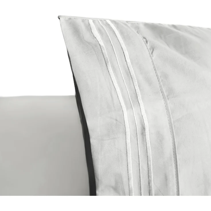 Bettwäsche 200 x 220 cm mit 2 Kissenbezüge 50 x 70 cm - 4-teilig für 2 Personen Grau – Bild 3