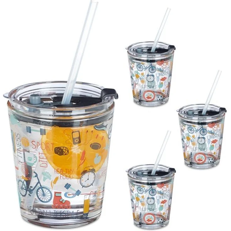 4er Set Glasbecher Sport-Motiv – Bild 1