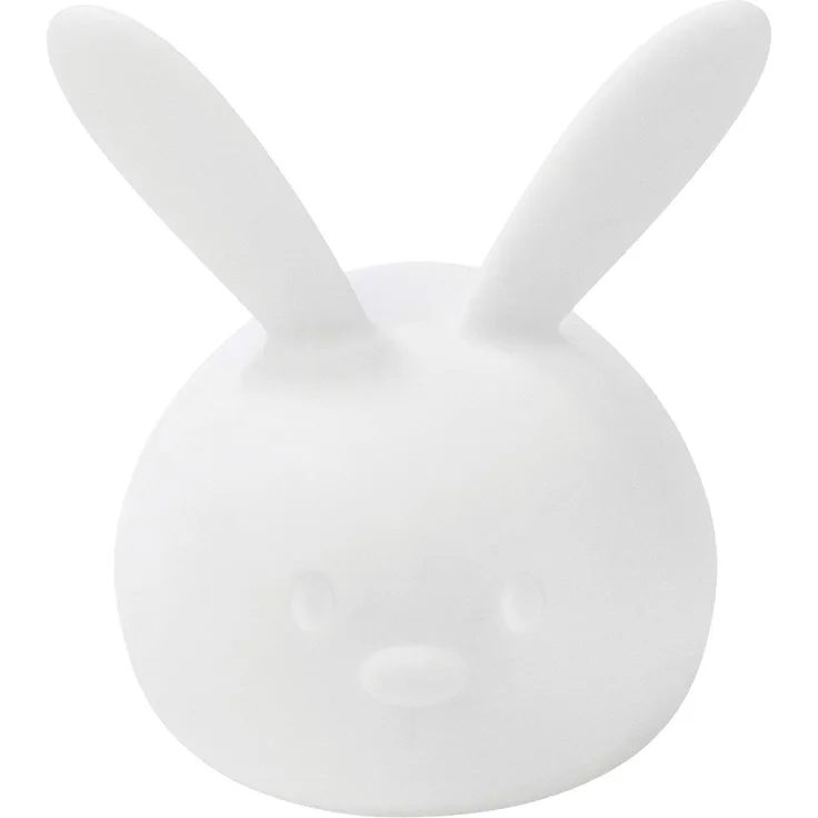 Nattou LED Nachtlicht Hase aus Silikon, 7 Farben in 4 Lichtstärken, BPA-frei, 13,5 x 10,5 x 14 cm, Weiß