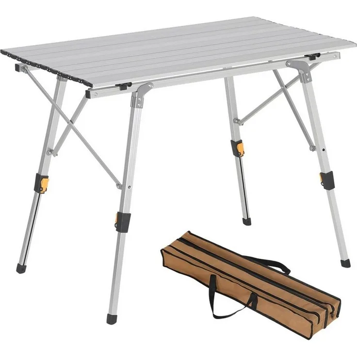 Woltu Campingtisch (1-St), aus Alu,höhenverstellbar, 90x52.2X(45-72) cm