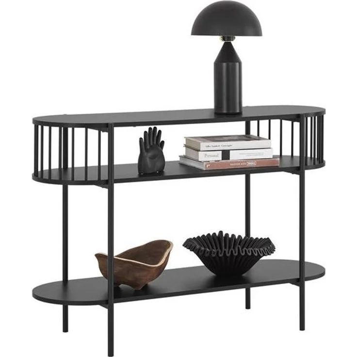 SoBuy Konsolentisch DE-FSB90, Flurkonsole aus Metall, Konsole für Diele, Wohnzimmer, Büro, Flurtisch Sideboard schmal Beistelltisch Sofatisch Dekotisch, Flur – Bild 4