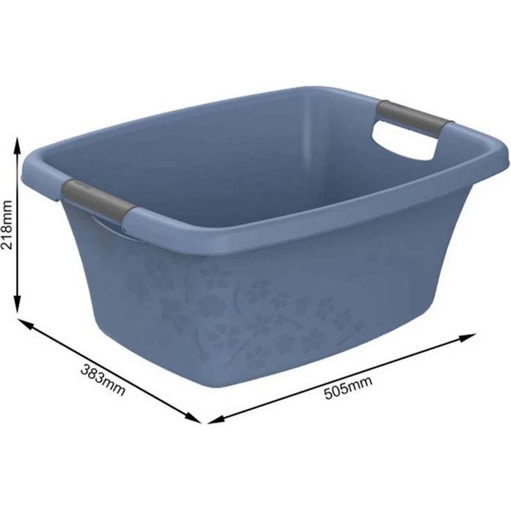 ROTHO Wäschewanne Flowers Wäschekorbset 3 tlg. 12l 25l 50l, Kunststoff (PP) BPA-frei (Wäschewannenset, Set 3-tlg), belastbare Tragegriffe – Bild 2