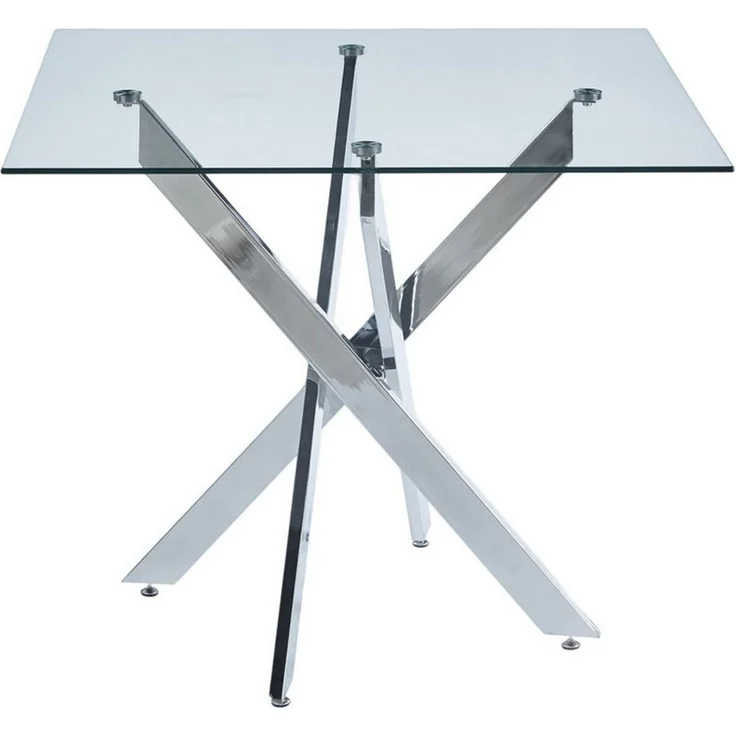ANYSUN Esstisch moderner Küchentisch, gehärtetem Glas Tisch (80 x 80 x 75 cm platzsparender moderner Küchentisch, 1 Couchtisch), verchromte Beine, perfekt für Esszimmer, Küche, Wohnzimmer – Bild 4