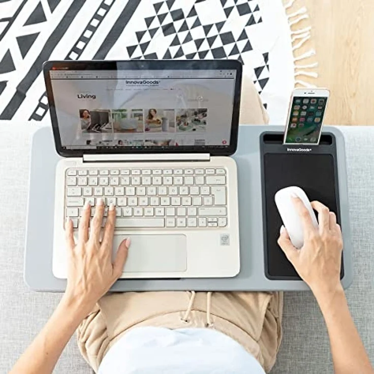 InnovaGoods® Laptop-Schreibtisch mit XL-Sitzkissen Deskion, bequemes und ergonomisches Arbeiten oder Studieren mit Schreibtisch- und XL-Sitzkissendesign, ideal für Zuhause und Büro. – Bild 7