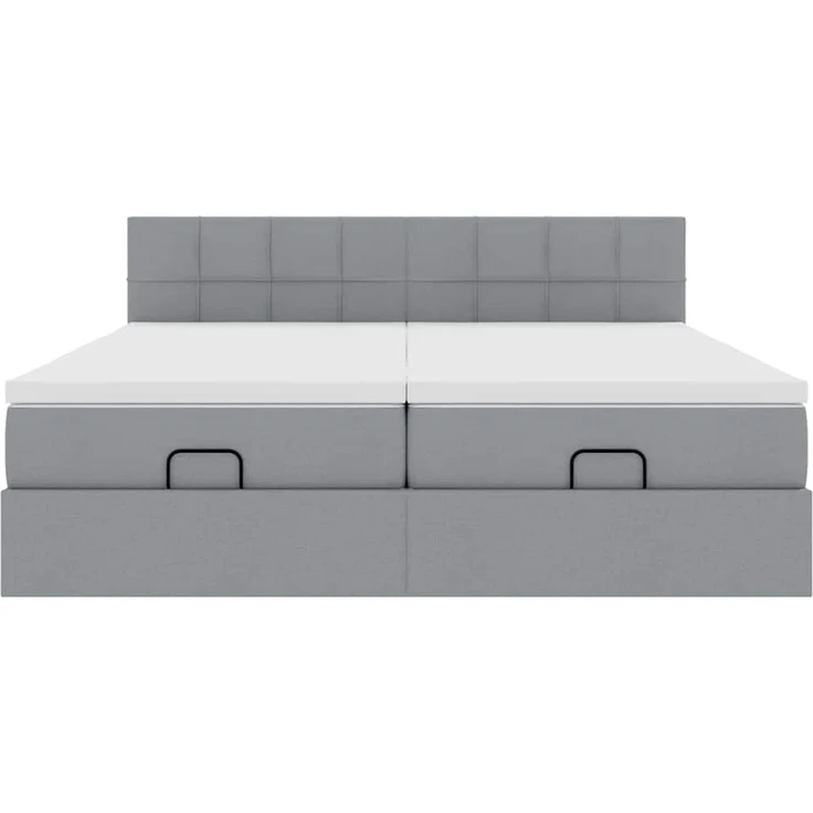 vidaXL Ottoman-Bett mit Matratzen Hellgrau 180x200 cm Stoff 3311994 – Bild 5