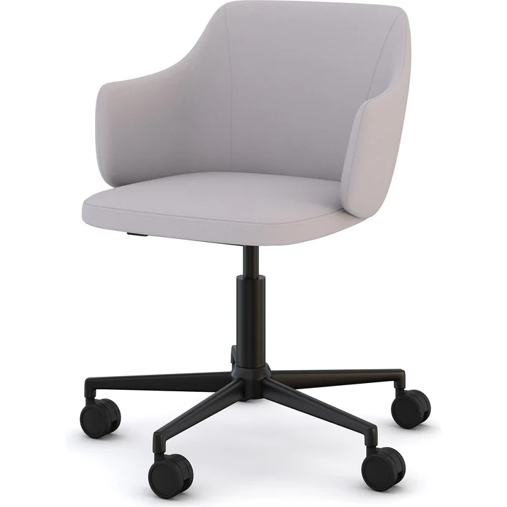 ASSMANN Schalenstuhl Consento Triest gepolstert mit Rollen Hellgrau 56x58x79cm Textil – Bild 3