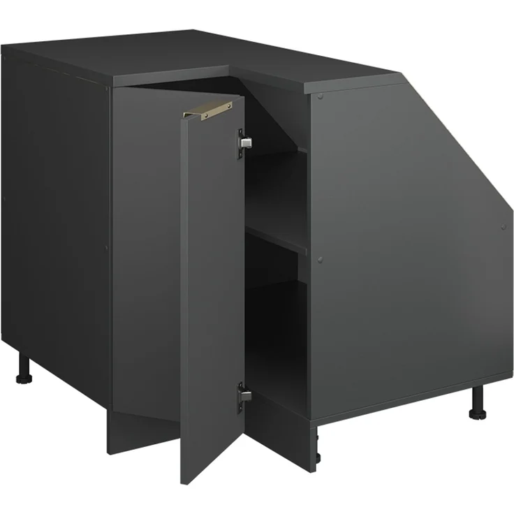 Dachschrägenschrank Eckschrank Rion Anthrazit-Gold 75.6 x 81.6 cm mit 1 Tür, Schrankkorpus 60 cm Tiefe Vicco – Bild 4
