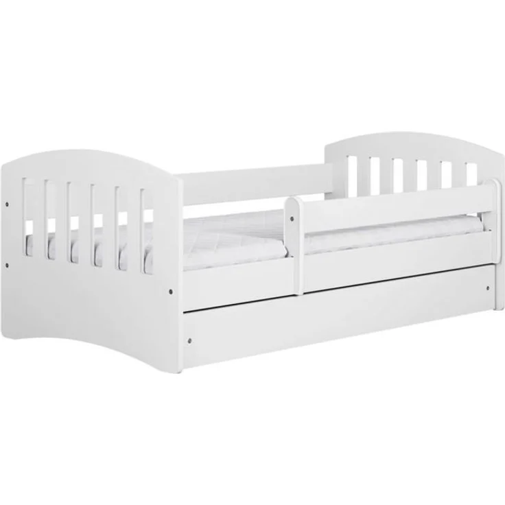 Kids Collective Kinderbett 80x160 & 80x180 cm mit Matratze Rausfallschutz Lattenrost & Schublade, 80x160 cm in weiß, Mädchen Jungenbett Jugendbett – Bild 3