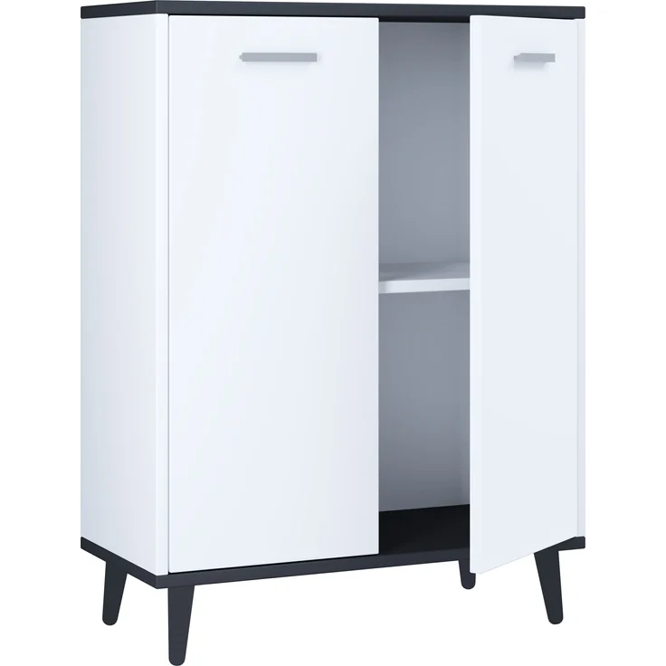 VCM Kommode & Sideboard Lindas 917531 Weiß / Anthrazit H. 81 x B. 60 x T. 28 cm – Bild 2