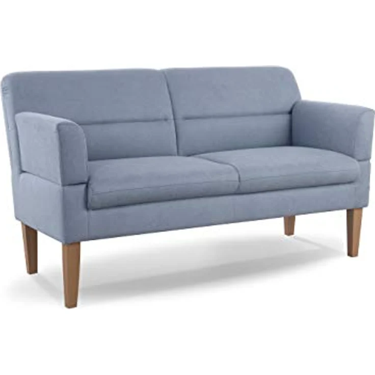 CAVADORE 2,5-Sitzer Küchensofa Kira / Sitzbank für Küche, Esszimmer oder Wohnküche inkl. Armteilverstellung / Leichte Fleckenentfernung dank Soft Clean / 168 x 94 x 81 / Flachgewebe: Hellblau – Bild 10