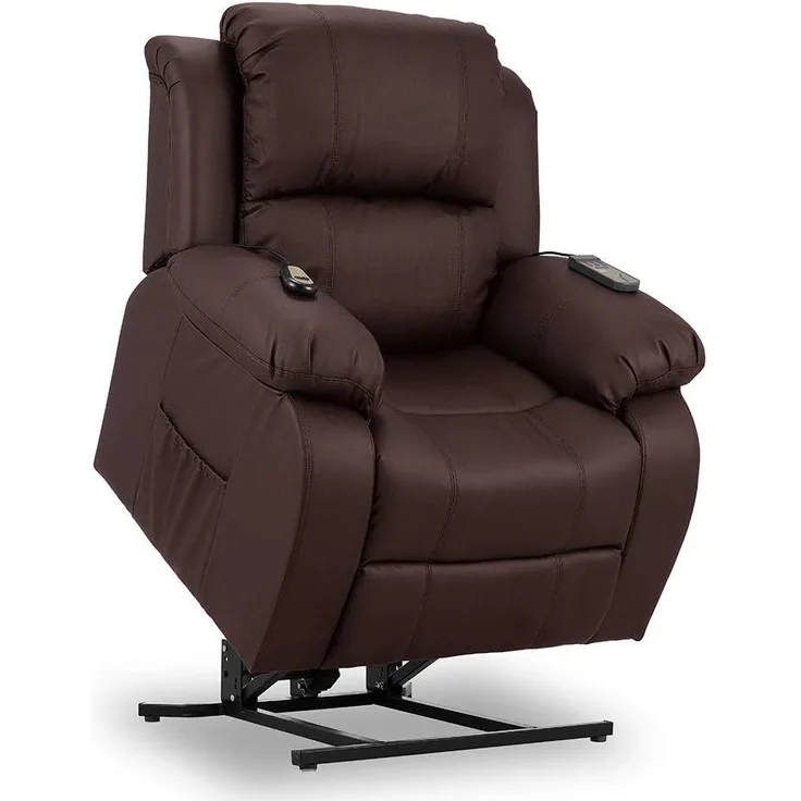 ZZ DON DESCANSO Elektrischer Relax-Sessel hebt Personen Trevi Braun, Kunstleder, Grande