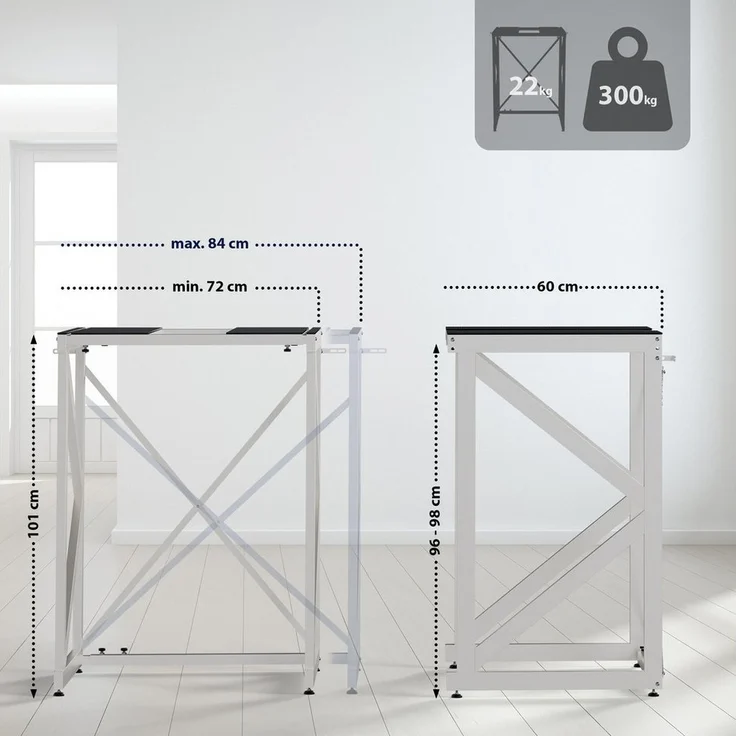 TPFLiving Waschmaschinenunterschrank Valmora (Robustes Waschmaschinenregal mit hoher Tragkraft, Ideal als Überbau oder Basis für Waschtürme) Schnelle und einfache Montage – Bild 2