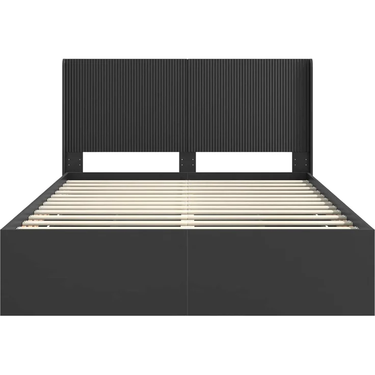 vidaXL Bettgestell mit Stauraum und Kopfteil Schwarz 160 x 200 cm 3413930 – Bild 6