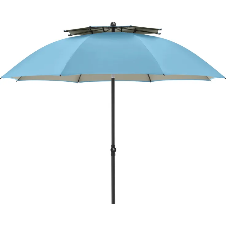 Doppler Strandschirm Windprofi Neo 200, robuster Sonnenschirm mit Lichtschutzfaktor 50+, blau