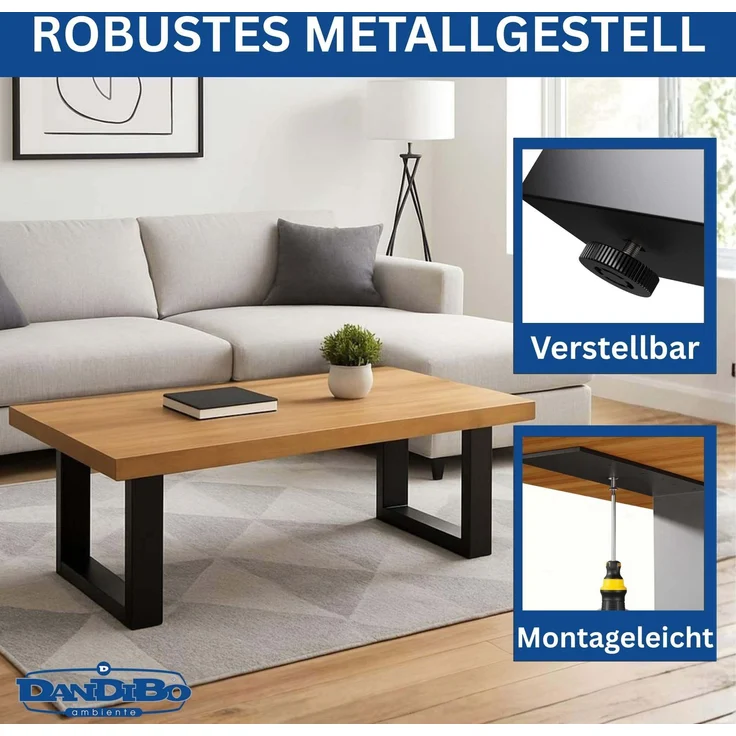 DanDiBo 2x Bankgestell Metall Schwarz 43 x 40 cm Bank Füße Bankbeine 96663 Bankkufen Couchtisch Tisch Beine Tischgestell – Bild 4