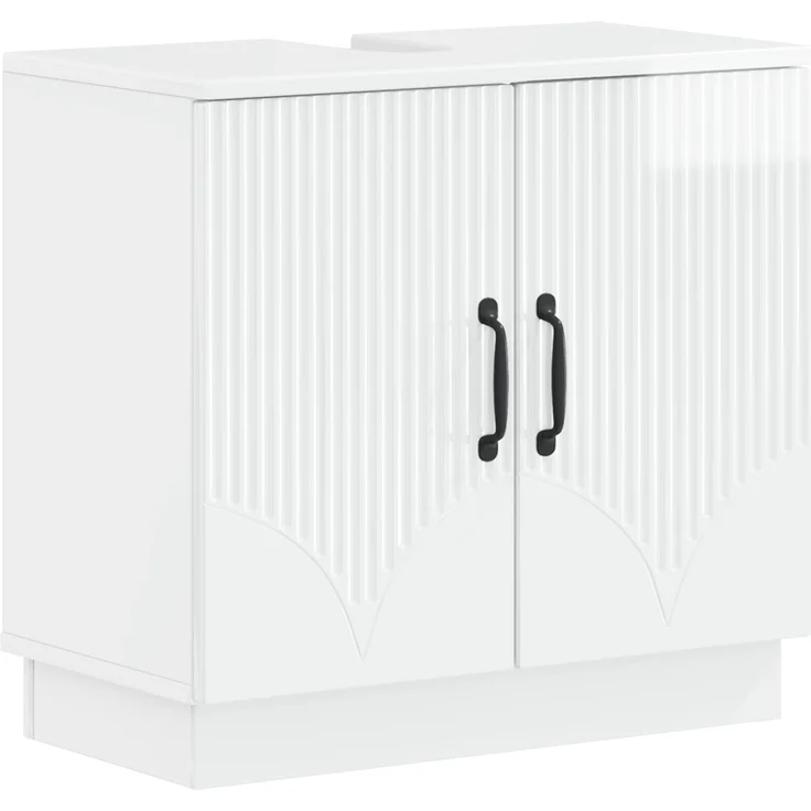 vidaXL 3-teiliges Badezimmer-Schranksystem HOORN 3 stk. Hochglanz Weiß 3418039 – Bild 4