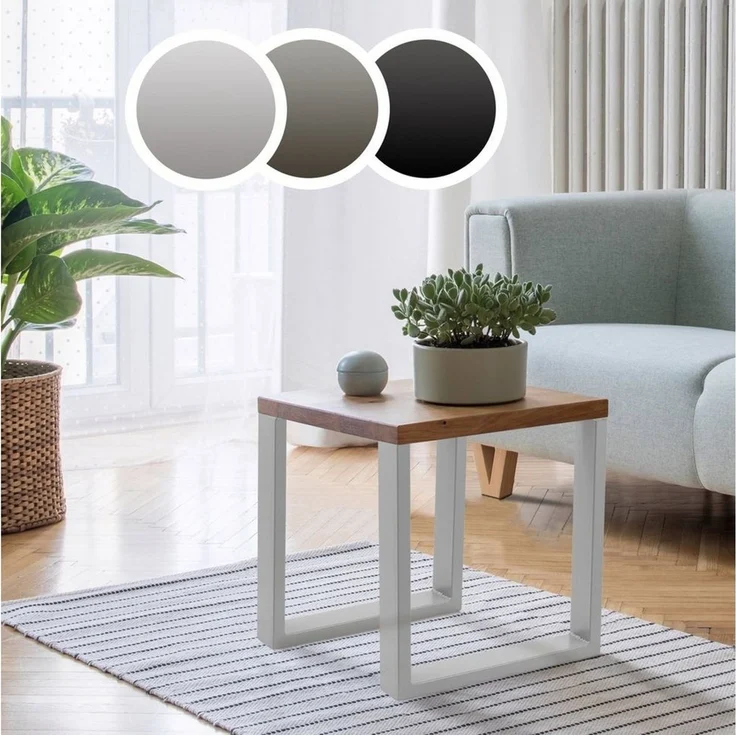 VENDOMNIA Möbelkufe Tischgestell - 2er Set, aus Stahl, Größenwahl, (Schwarz, Grau oder Industrial, Tischbeine, Tischkufen, Metall Kufengestell, Tischuntergestell) – Bild 3