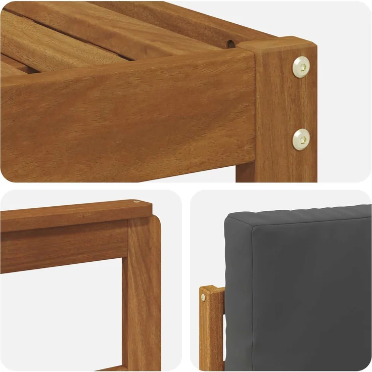 vidaXL Outdoor-Sofagarnitur mit Kissen 5 pcs Natur und Anthrazit 3366245 – Bild 5