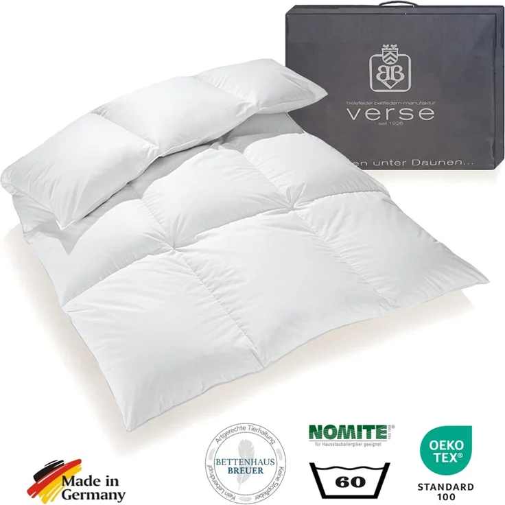Extra warme 100% Winter Daunendecke Holsteiner Daunen 135x200 1380g – Bild 2