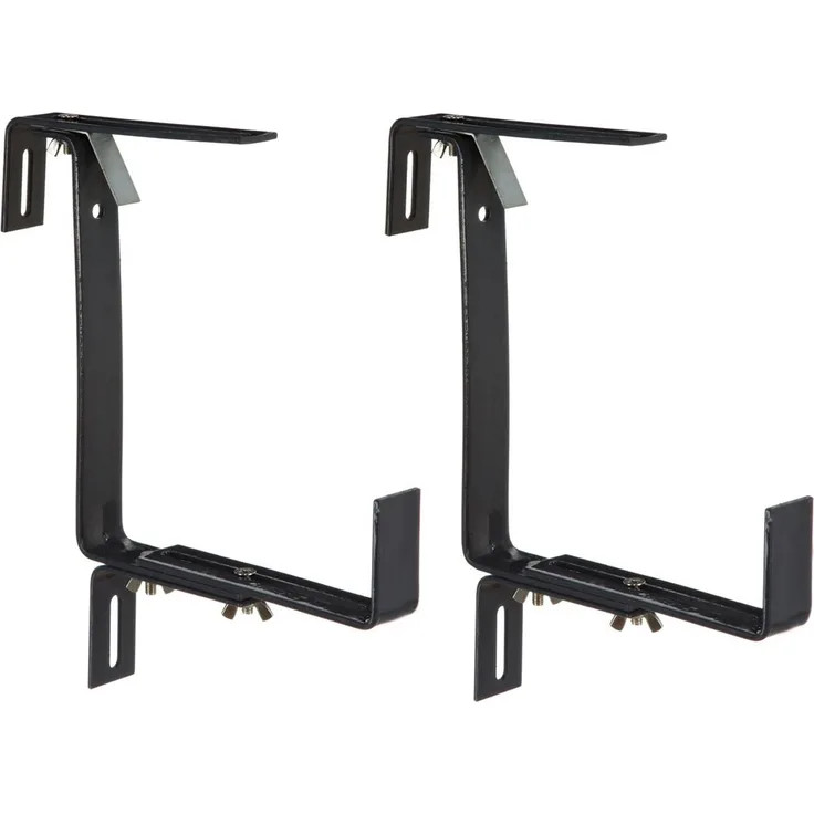 Dehner Blumenkastenhalter Profi für Rohrgeländer, 2 Stück, Metall, anthrazit