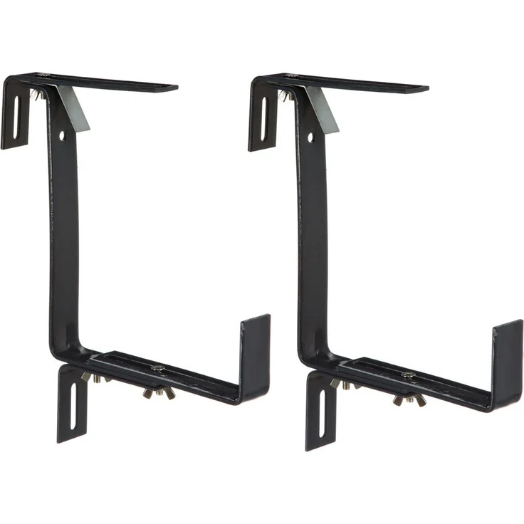 Dehner Blumenkastenhalter Profi für Rohrgeländer, 2 Stück, Metall, anthrazit