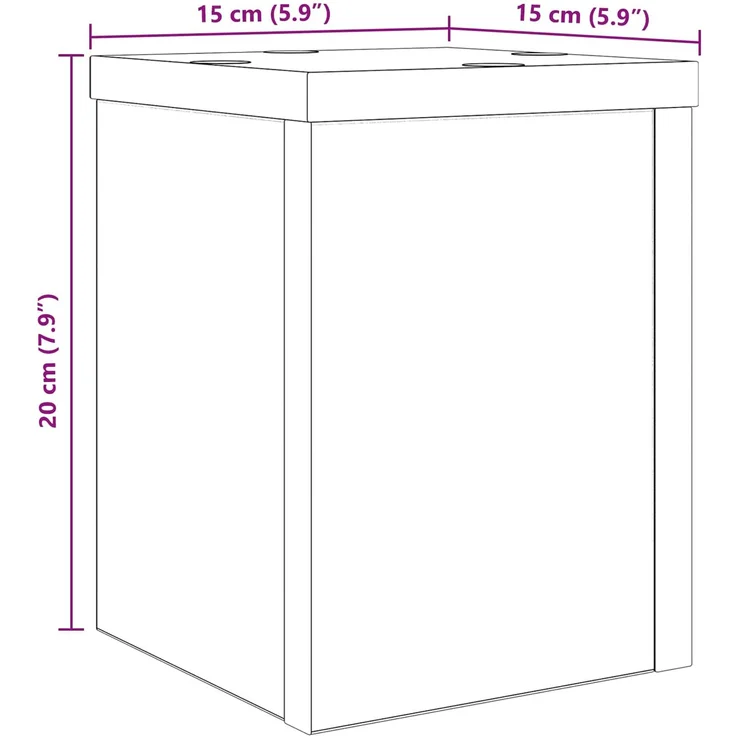 vidaXL Pflanzenständer 2 Stk. Schwarz Eichen-Optik 15 x 15 x 20 cm 8003740 – Bild 10