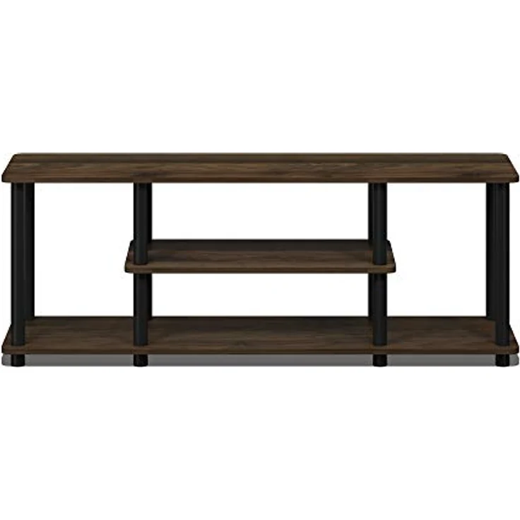 Furinno Entertainment/TV-Regal mit unterschiedlichen Ablageflächen, Columbia Walnut/Schwarz, 29.72 x 111.25 x 41.15 cm – Bild 4