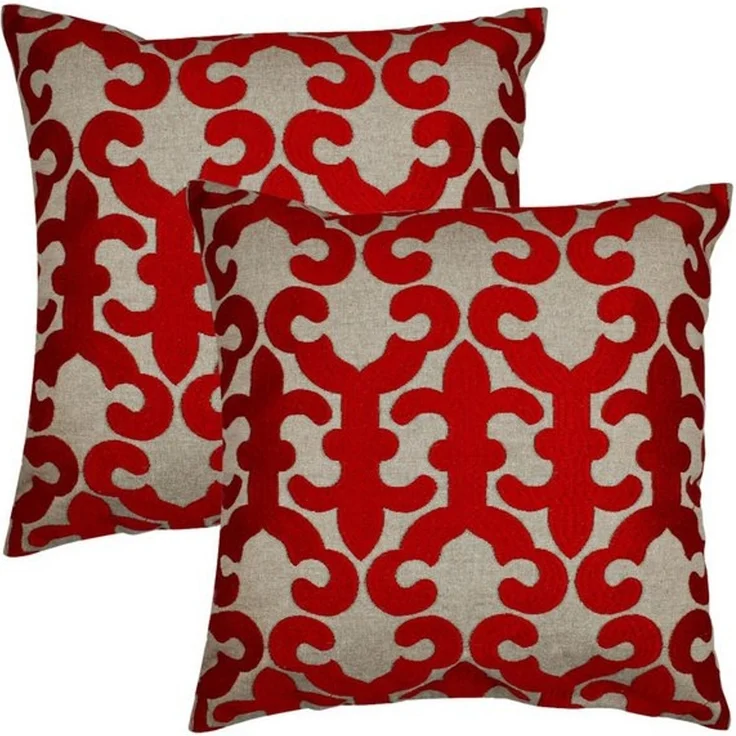 Marrakesch Orient & Mediterran Interior Zierkissen 2er Set Kissenbezug Handgefertigt Kayon Rot 40x40cm, Boho Deko, (2 St) – Bild 4
