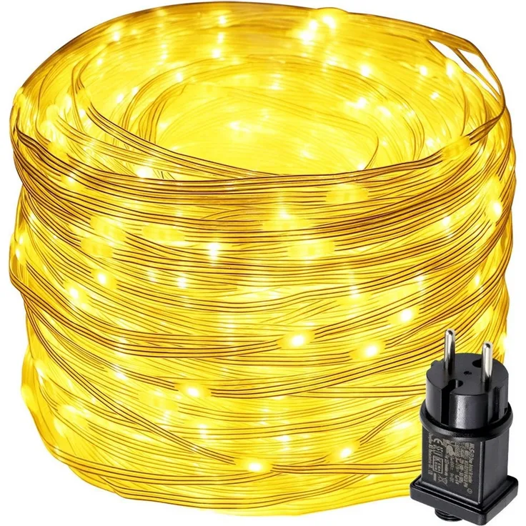 LMaxhome LED-Lichterkette 10-100M Lichterschlauch Weihnachten Party Beleuchtung Speicherfunktion, 100-800LEDs, 8 Modi, Wasserdichte Weihnachtsbeleuchtung Außen Garten