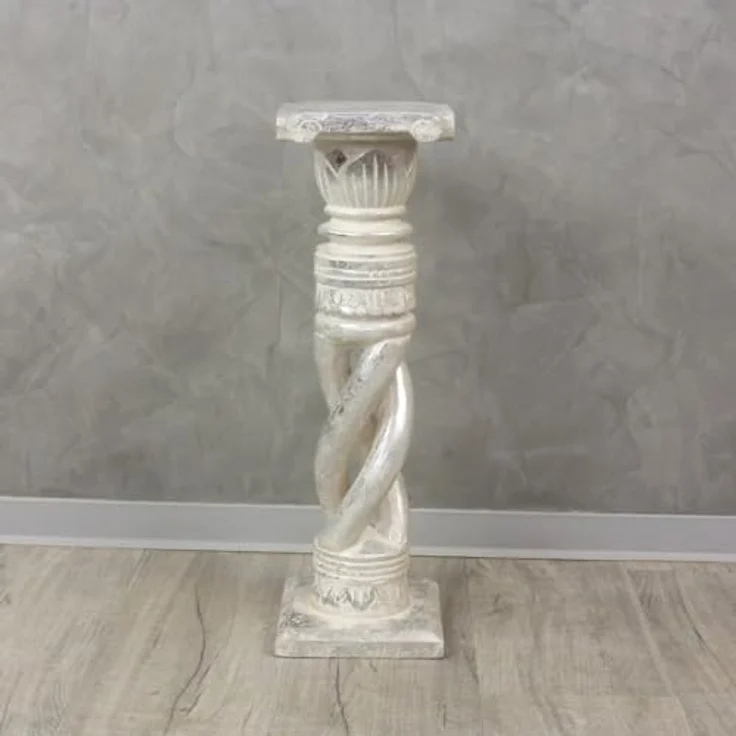 Oriental Galerie Blumenhocker Gedrehte Säule Antik Silber 60 cm klein (1 St) – Bild 2