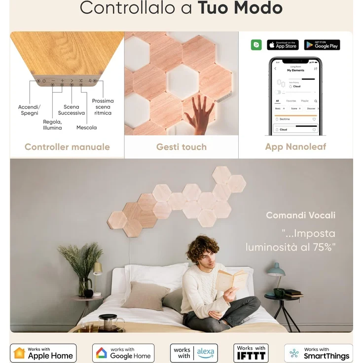 Nanoleaf Elements Wood Look Hexagons Expansion Pack - 3PK EEK G – Bild 9