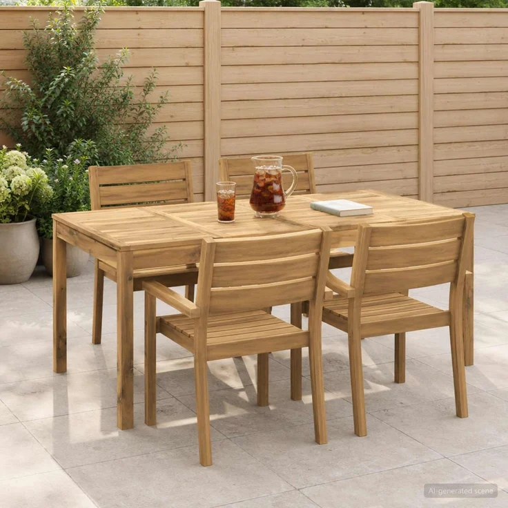 vidaXL Gartentisch LAREN Weiß gewaschen 180 x 88,5 x 75 cm 901716 – Bild 1