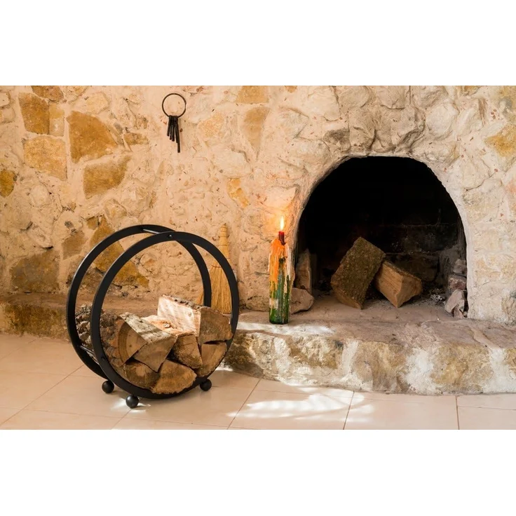 Kaminholzregal Kaminholzständer Rund D-55cm Holzkorb Kaminholzhalter Holzregal – Bild 9