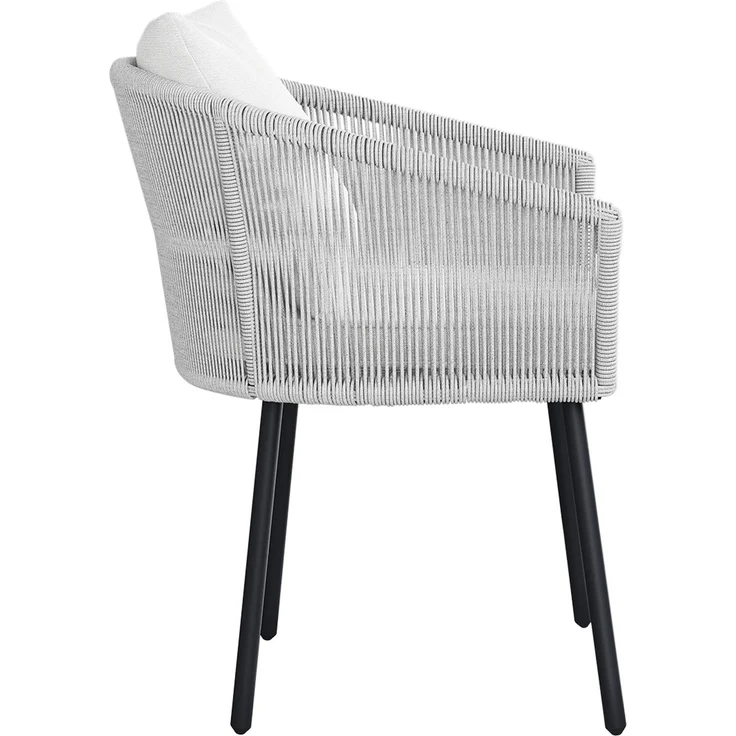STEELSØN 'Nair' Polyrattan Gartenstuhl, 6er-Set, hellgrau, wetterfest & UV-beständig, Balkonstühle bis 160 kg belastbar, Gartensessel inkl. Kissen – Bild 12
