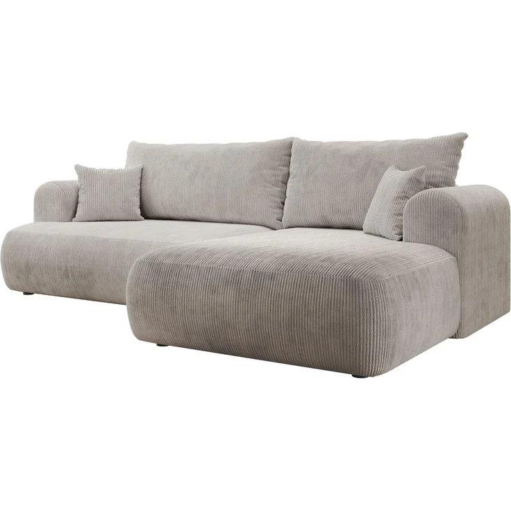 Selsey Ecksofa Rechts mit Schlaffunktion und Bettkasten 142x210 cm Taupe Bonellfederkern, Abnehmbare Kissen Modular 4er Couch Schlafsofa Kleines Sofa für Wohnzimmer/Schlafzimmer