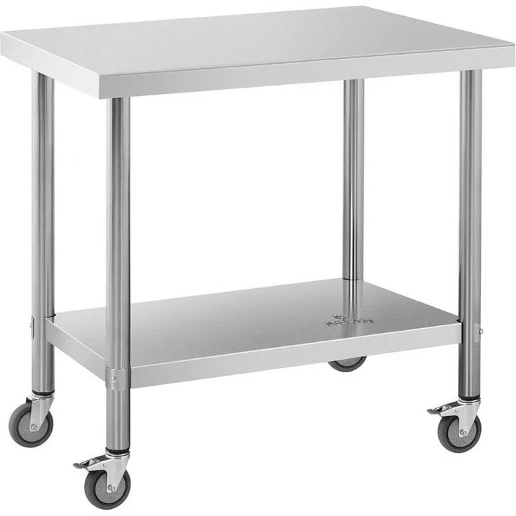 Royal Catering Arbeitstisch 60 x 90 cm Rollbarer Edelstahltisch Gastrotisch Edelstahl 145 kg, verschiedene Größen