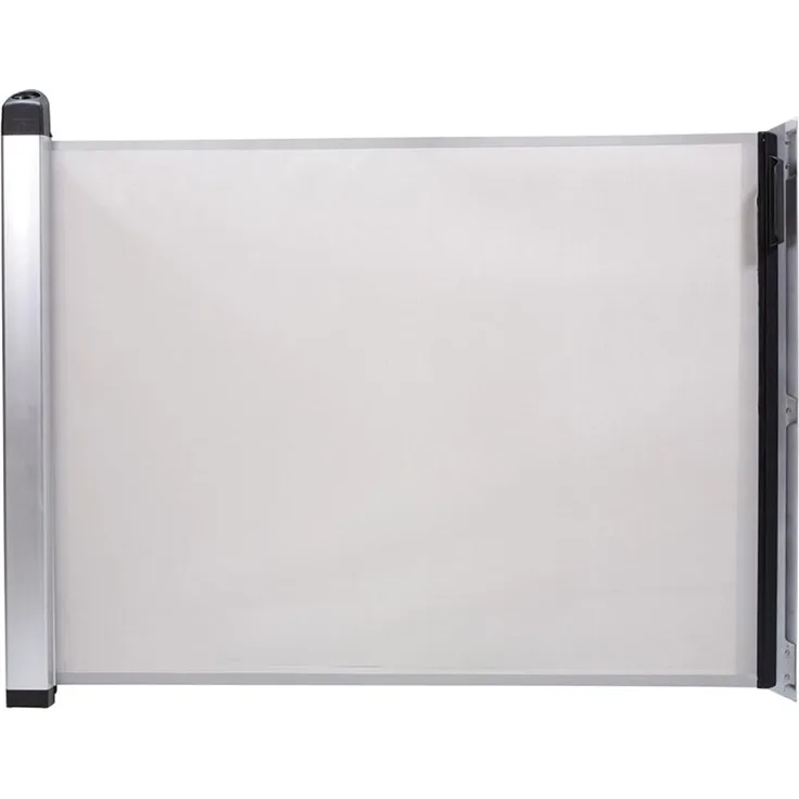 KiddyGuard Sicherheitsgitter für Treppen, mit Aluminiumgehäuse, ausziehbar, bis zu 120 cm, Weiß